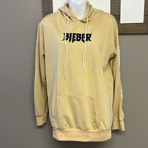 Justin Bieber Tan Purpose World Tour Hoodie with Kangaroo Pocket- Large